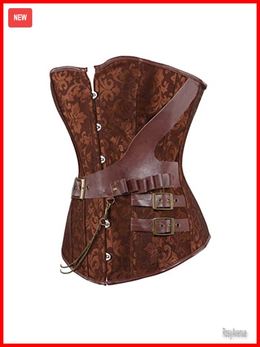 Steampunk Jacquard Corset Bustier Top Steel Boned Lace-Up Waist Shaper